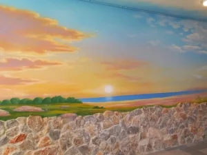 פרויקט חיפוי קיר אבן ששולב עם ציור